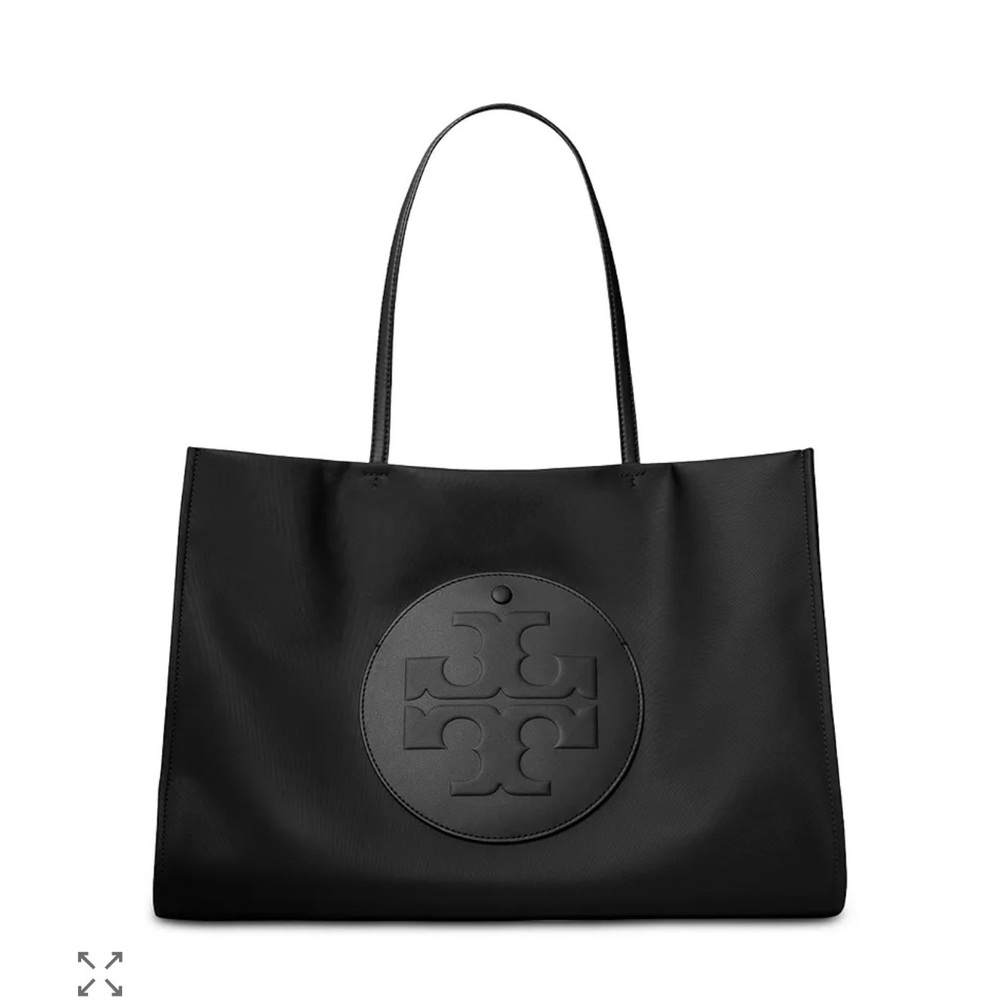 Tory Burch Ella  Black Leather Tote Bag